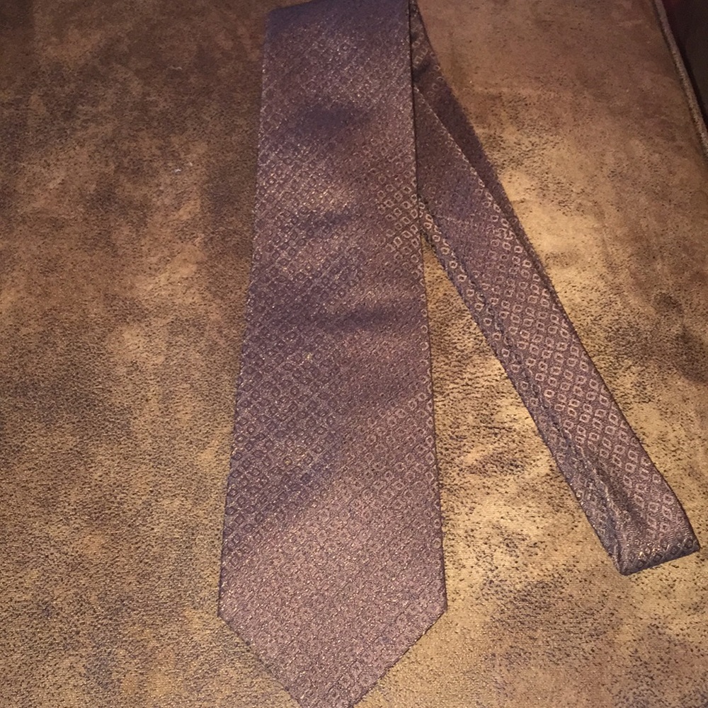 Material London 100% silk tie brown / gold flecks